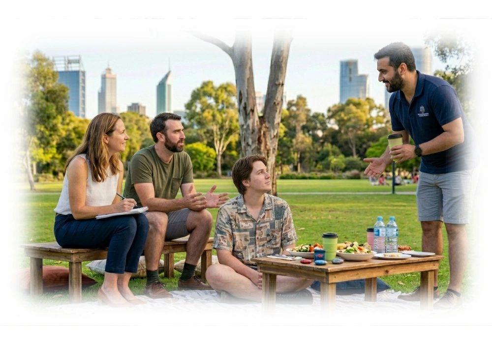 People having picnic